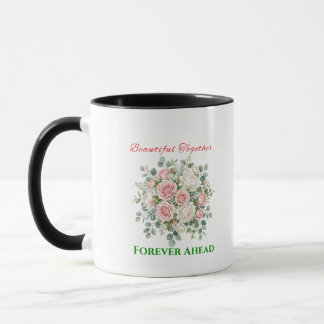 Caneca Relógio de Noiva com Flores Elegantes