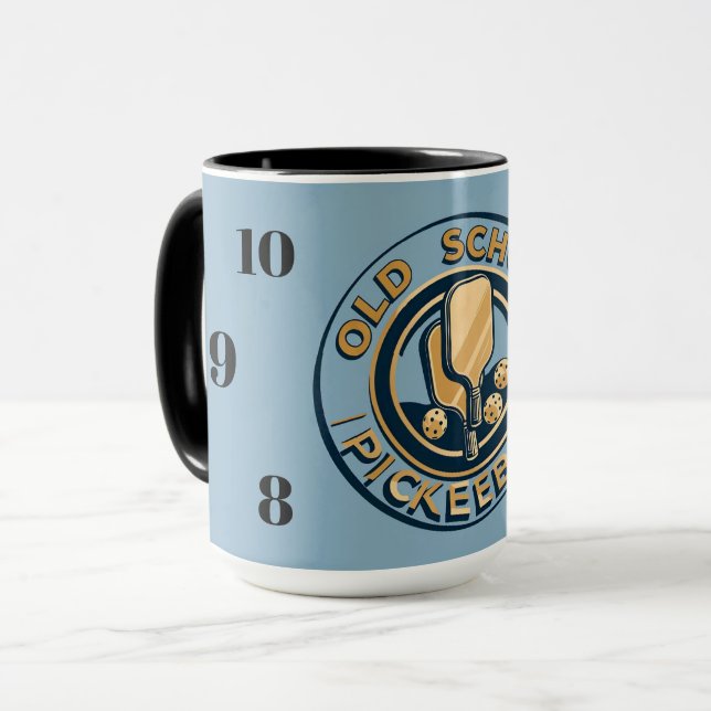 Caneca relógio de pickleball Old School (Frente Esquerda)