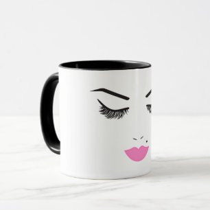 Caneca Relógio de Salão de Beleza Maquiagem Rosto Cílios 