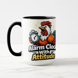 Caneca Relógio despertador com atitude, citação do roaste