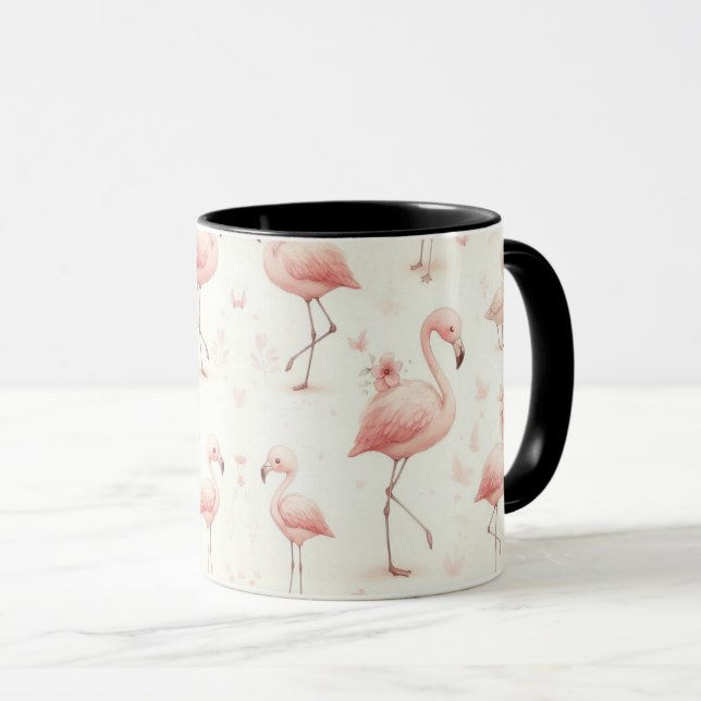 Caneca Relógio Flamingo Mais Justo (Frente Esquerda)