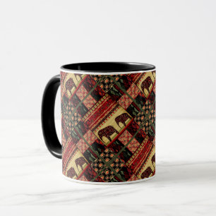 Caneca Remendo africano contínuo ornamental elefante indi