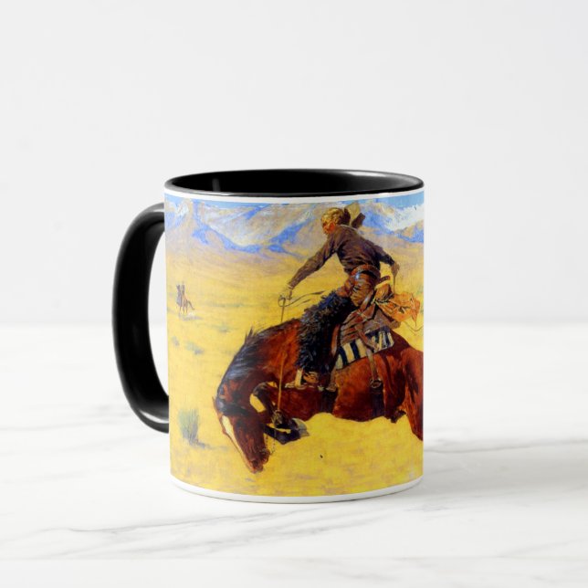 Caneca Remington Old West Horse and Cowboy (Frente Esquerda)