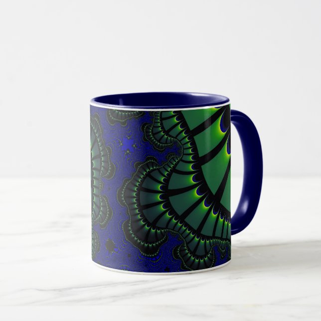 Caneca Remix verde e azul (Frente Esquerda)