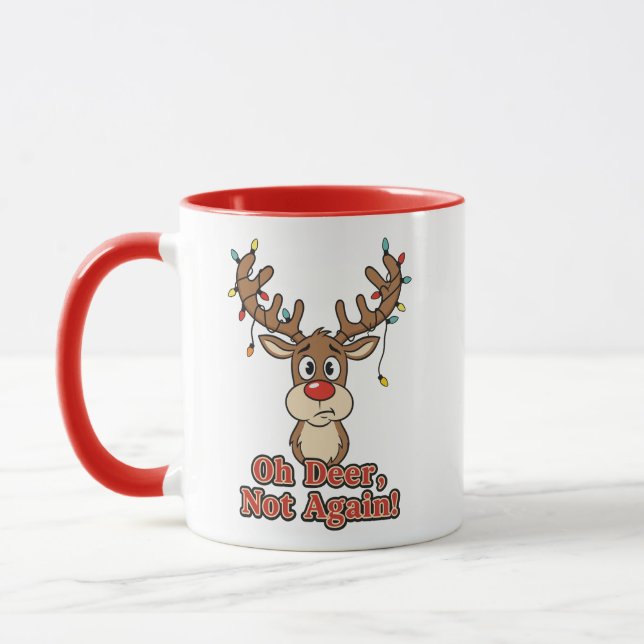 Caneca Rena de Natal Engraçada – Oh Rena (Esquerda)