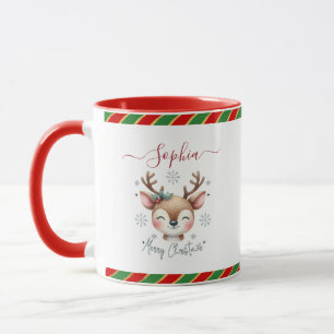 Caneca Rena de Natal Face Presentes de Férias
