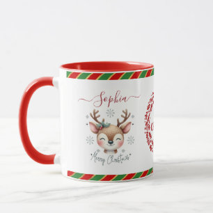 Caneca Rena de Natal Face Presentes de Férias