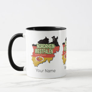 Caneca Renânia do Norte-Vestefália Alemanha Retro NRW Sou