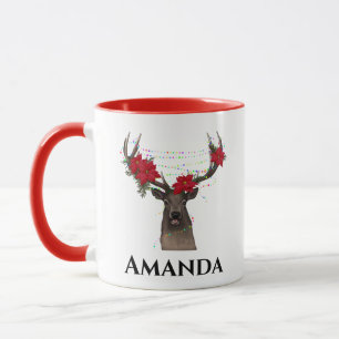 Caneca Renas personalizadas - luz de natal