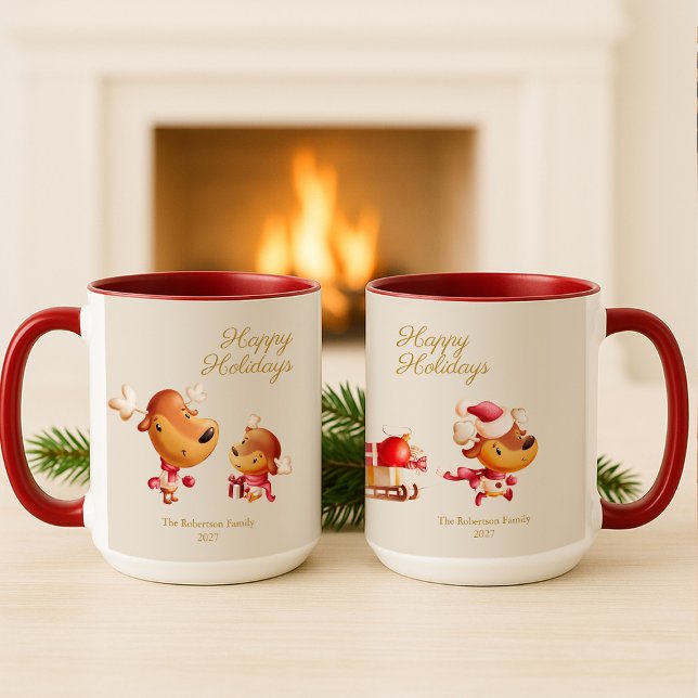 Caneca Renaud Fofa Férias Felizes Personalizado (Criador carregado)