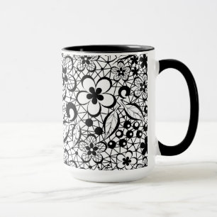 Caneca renda preta