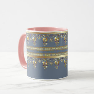 Caneca rendas Douradas