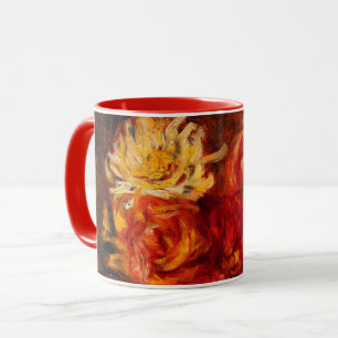 Caneca Renoir - Dahlias, pintura de arte,
