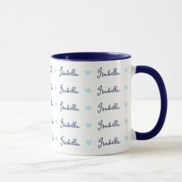 Caneca Repetindo o nome personalizado de Isabella com cor