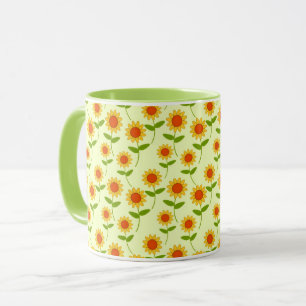 Caneca Repetir Padrão de Girassol