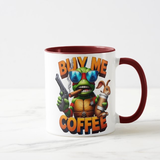 Caneca Répteis Armados Manhã Me Comprares Um Café (Direita)