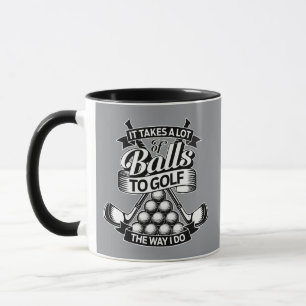 Caneca Requer Muitas Bolas - golfe engraçado