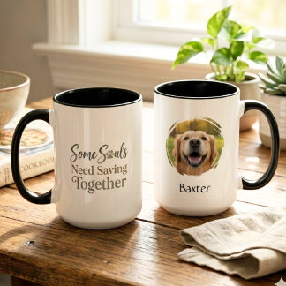 Caneca Resgate de Animais Juntos: Algumas Almas Precisam