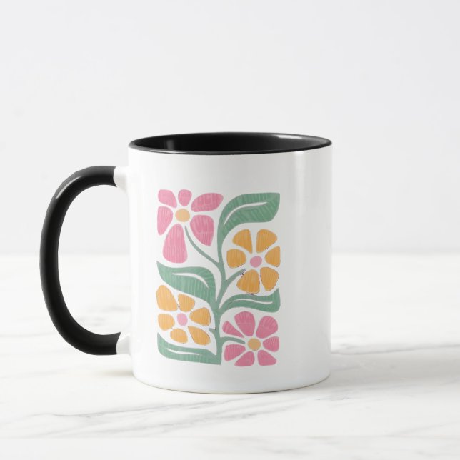 Caneca RESIST: Protesto Político Anti-Trump Floral (Esquerda)