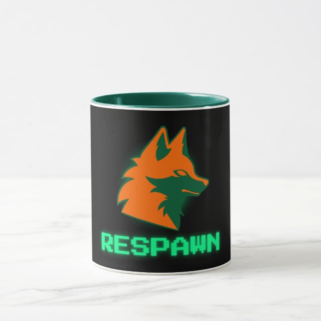 Caneca RESPAWN – Logotipo do Neon Gamer Fox (Centro)