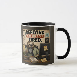 Caneca Respondendo Para Não Ser Demitido – Preguiça Engra