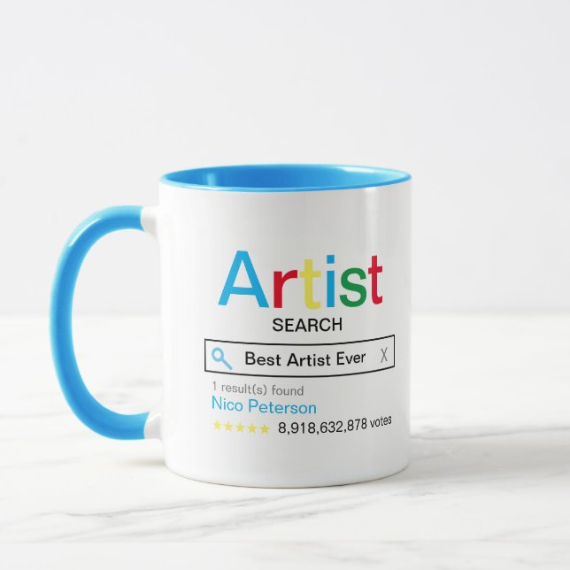 Caneca Resultado do mecanismo de busca do melhor artista  (Esquerda)