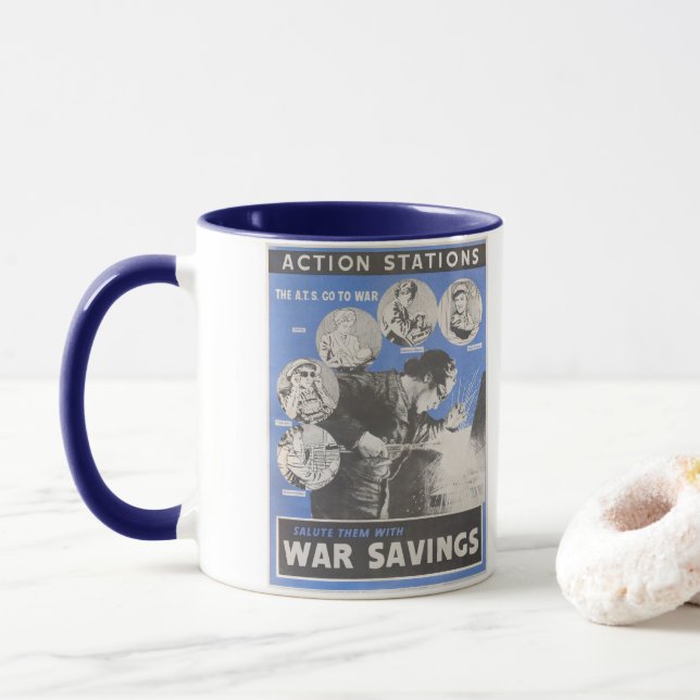 Caneca Retirada do poster de guerra britânico. (Com Donut)