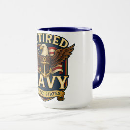 Caneca Retired Navy Eagle Mug