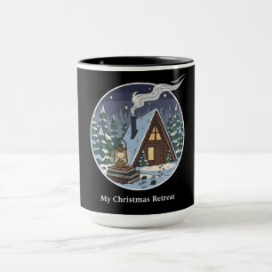 Caneca Retiro de Leitura de Natal em Cabana Aconchegante