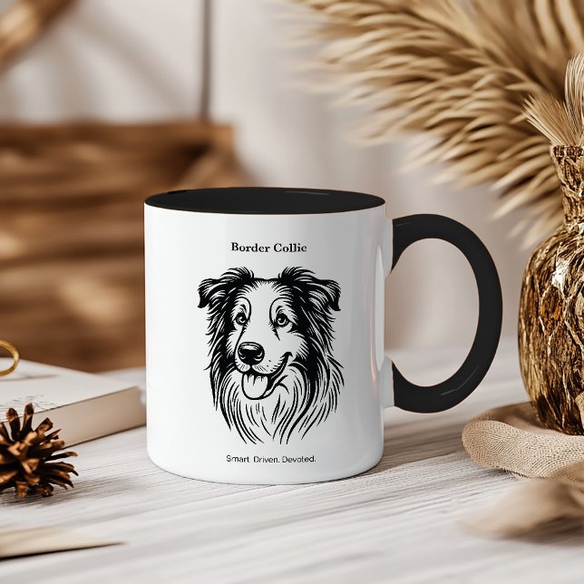 Caneca Retrato Collie de Borda (Criador carregado)
