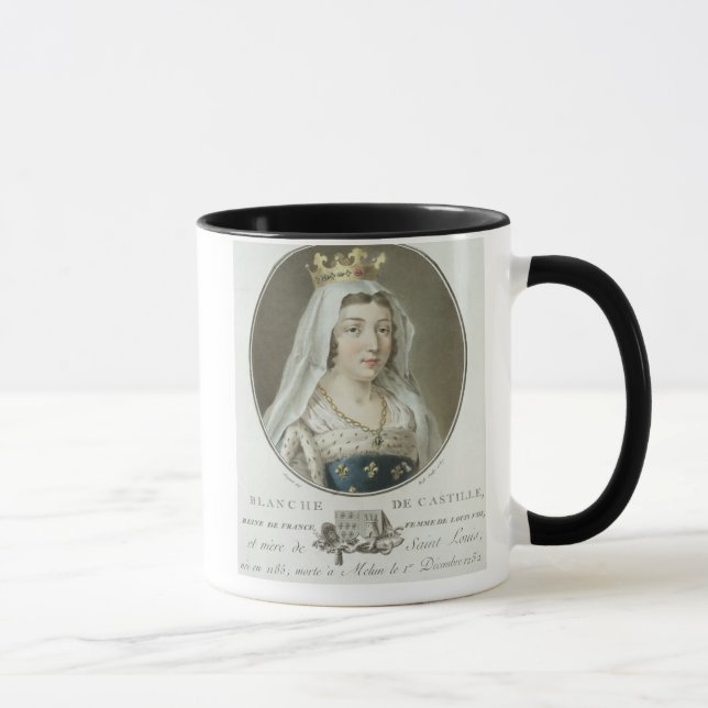Caneca Retrato de 1185-1252) engrav de Blanche de (Direita)