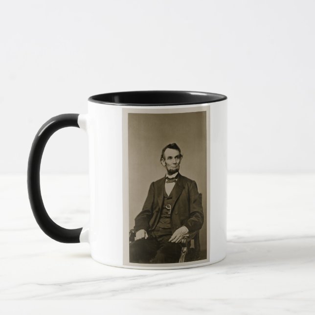 Caneca Retrato de Abraham Lincoln (1809-65) (foto de b/w) (Esquerda)