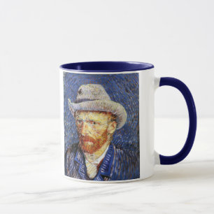 Caneca Retrato de auto com o chapéu de feltro cinzento,