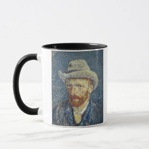Caneca Retrato de auto de Vincent van Gogh   com chapéu