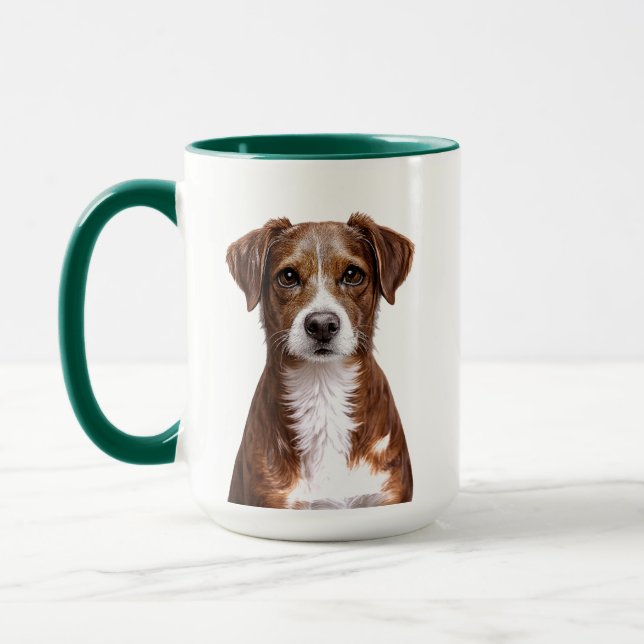 Caneca Retrato de Cachorro Marrom (Esquerda)