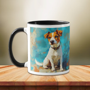 Caneca Retrato de Cão Terrier Jack Russell