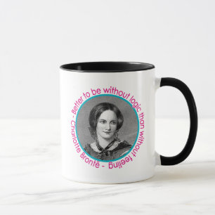 Caneca Retrato de Charlotte Bronte com citações