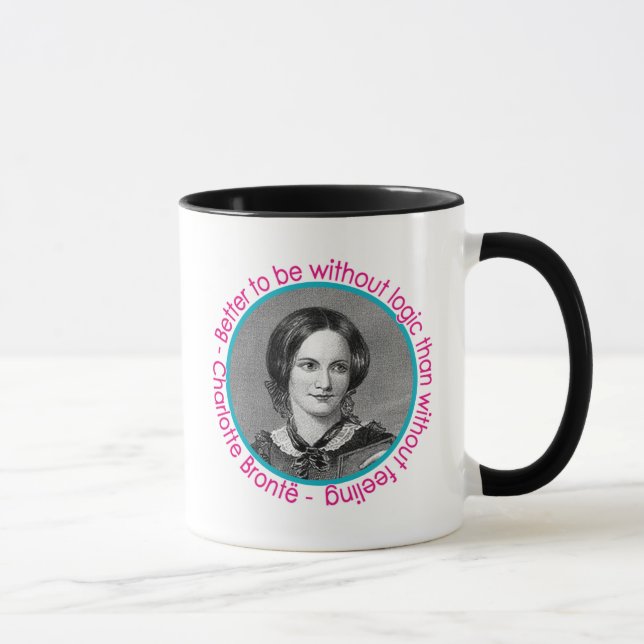 Caneca Retrato de Charlotte Bronte com citações (Direita)