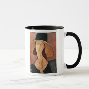 Caneca Retrato de Jeanne Hebuterne em um grande chapéu