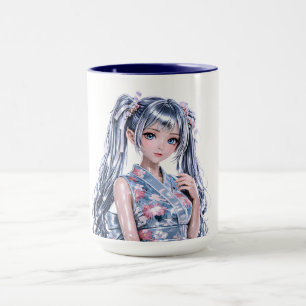 Caneca Retrato de Menina Inspirada em Anime
