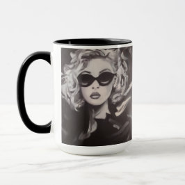 Caneca Retrato de Mulher Glamourosa - Poster de Arte Mode