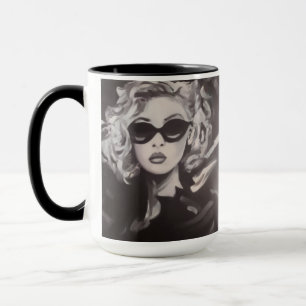 Caneca Retrato de Mulher Glamourosa - Poster de Arte Mode