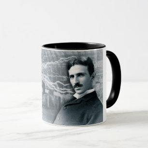 CANECA RETRATO DE NIKOLA TESLA EM PRETO E BRANCO