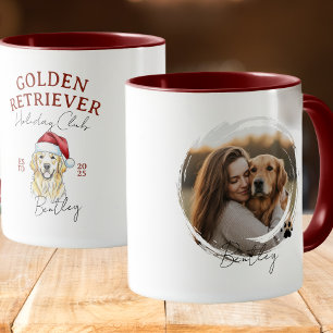 Caneca Retrato de Pet de Aquarela Retrato de Natal Retrie