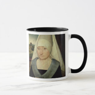 Caneca Retrato de uma mulher adulta (óleo no painel)