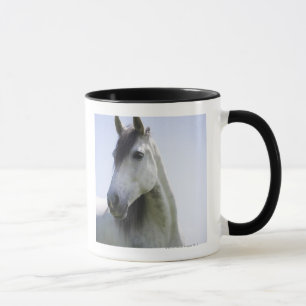Caneca retrato do cavalo branco