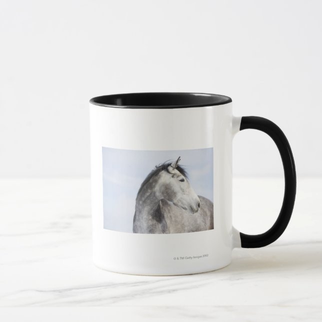 Caneca retrato do cavalo branco 2 (Direita)