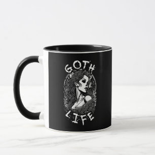 Caneca Retrato E Citação De Garota Gótica - Vida De Gótic