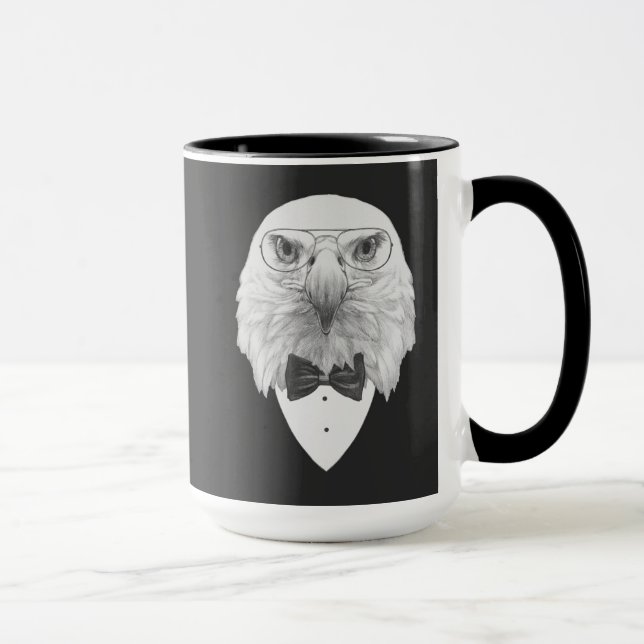 Caneca Retrato elegante de Eagle (Direita)