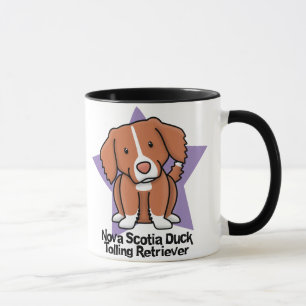 Caneca Retriever anunciando do pato de Nova Escócia da